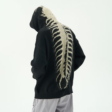 Hip Hop Knitted Sweater Men Hoodie Pullovers Male Punk Goth Hoodies Harajuku Loose Men's Clothing Japanese Streetwear aidase-shop